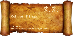 Kehrer Kinga névjegykártya