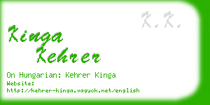 kinga kehrer business card